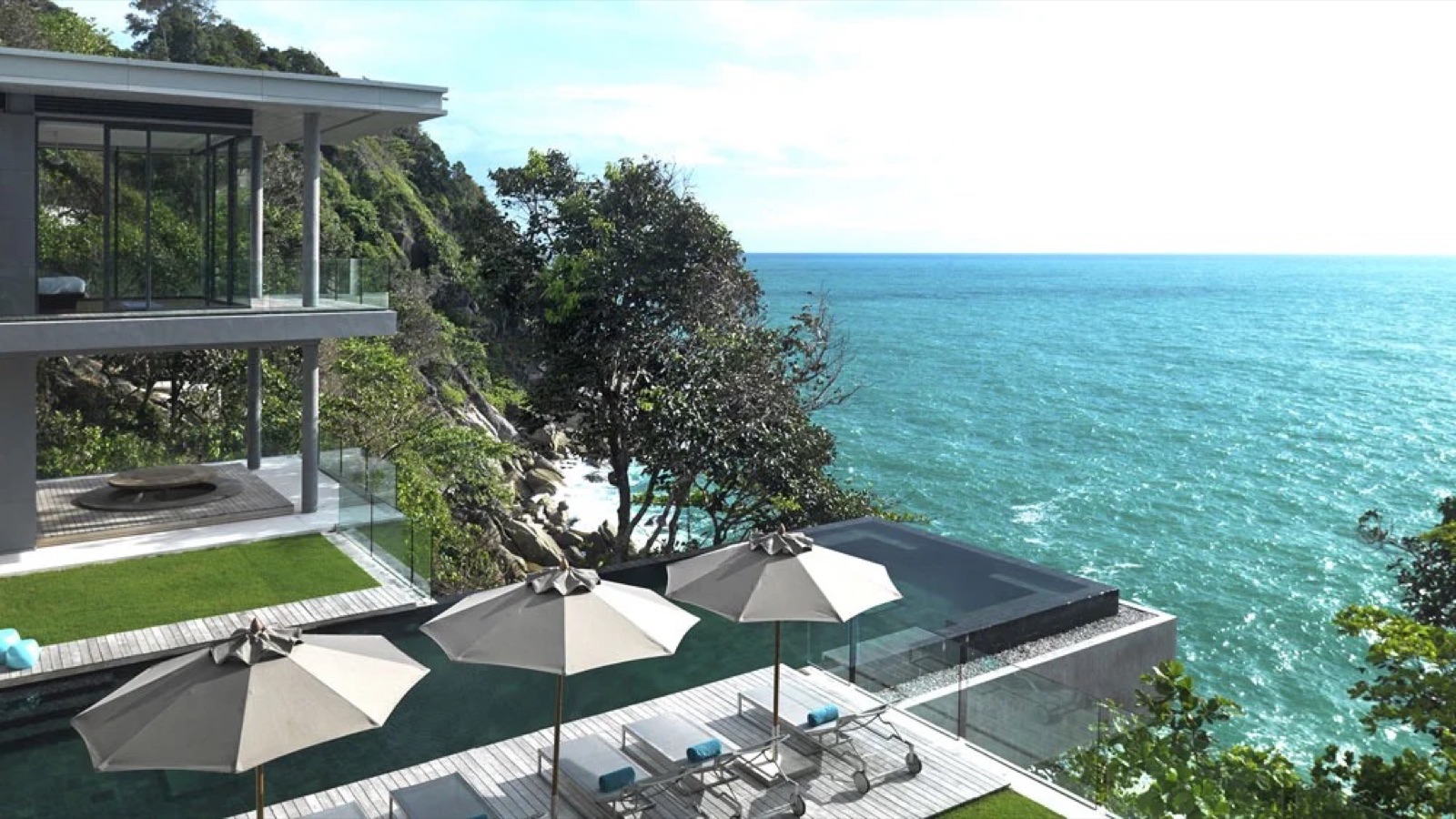 Luxury ZEN clifftop villa with infinity pool and sea view